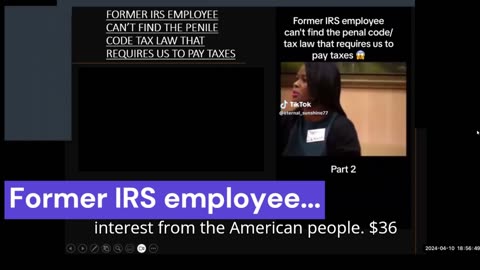 Former IRS employee can't find the penile code tax law that requires us to pay taxes