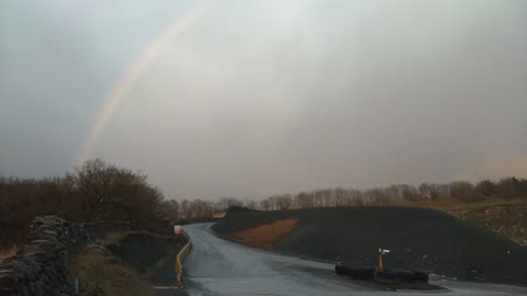 February 22nd 2023 - Complete rainbow over Ingleton Quarry, North Yorkshire