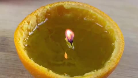 Make a natural citrus candle with just the skin of an orange