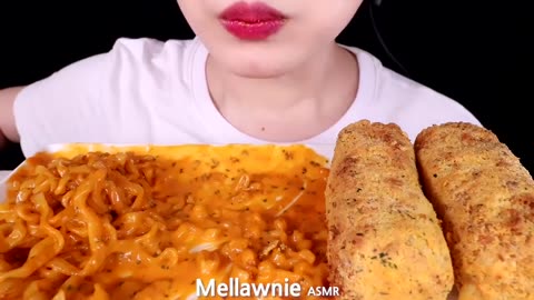 ASMR GIANT CHEESE STICKS, CHEESY CARBO FIRE NOODLES
