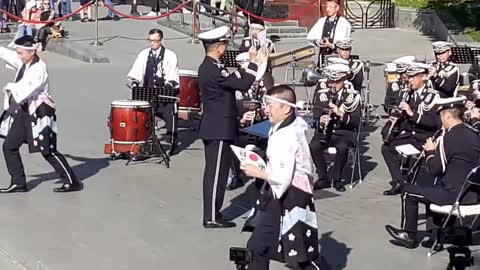 Japanese traditional music played near Red Square by Japanese military orchestra