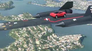 Tesla Roadster on top of SR71 Blackbird Flight Simulator 2020