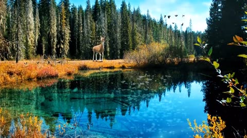 Seashore- water fall, forest