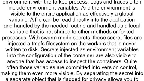 Is there any security advantage to mounting secrets as a file instead of passing them as environmen
