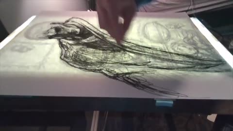 Time lapse: charcoal art for page 71 in 20 minutes