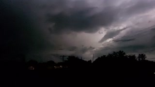 The view from my window, during a blackout and thunderstorm.