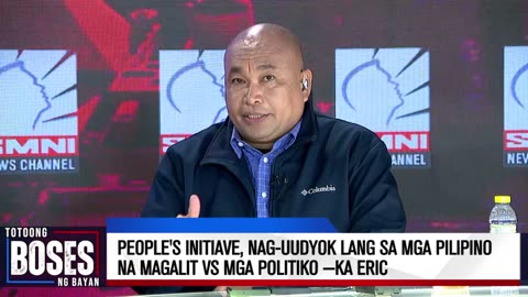 People's Initiave, nag-uudyok lang sa mga Pilipino na magalit vs mga politiko —Ka Eric