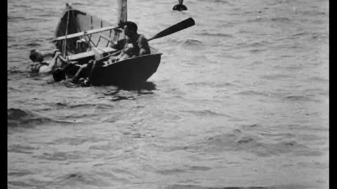 Life Rescue At Long Branch, Atlantic City, New Jersey (1901 Original Black & White Film)