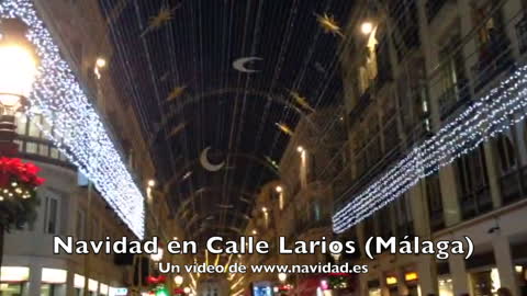 Luces de navidad en Calle Larios en Málaga - España