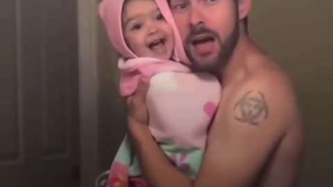 Beautiful baby girl singing