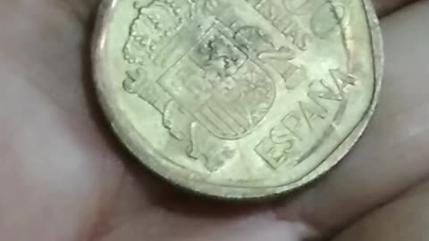 Spain coin 500 pisitas off center