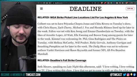 Writer Strike SHUT DOWN Late Night Woke TV, Colbert, Kimmel OFF THE AIR, Vice Media Preps BANKRUPTCY