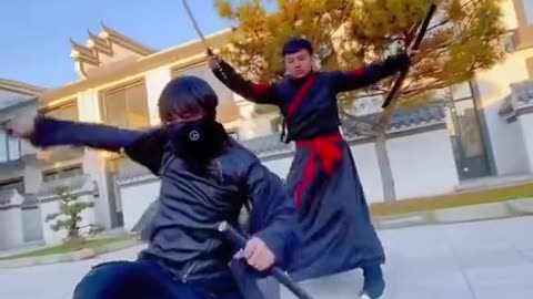Ninja skills! He is the fastest swordsman!