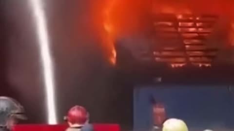 Huge blaze breaks out near Russian fuel depot.