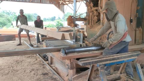 Hard Wood Hardwood Sawing Process For Block Material