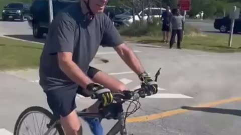 How jo Biden crush in his bike 🚲#comedy