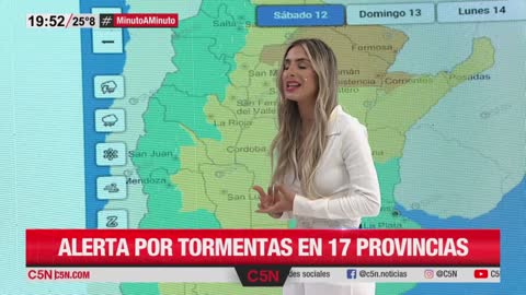 ALERTA por TORMENTAS en 17 PROVINCIAS