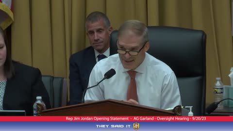 Jim Jordan - AG Garland Oversight - Opening Statment