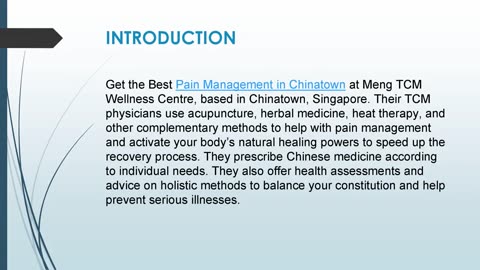 Get the Best Pain Management in Chinatown