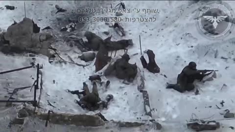 Russian military drone attack on Ukrainian soldiers what a slaughterhouse.