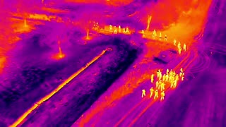 Fifth day in a row, our thermal drone team witnessed another huge group of migrants