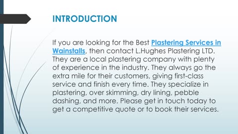 Best Plastering Services in Wainstalls