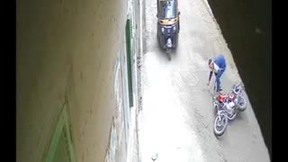 Falling off a motorcycle