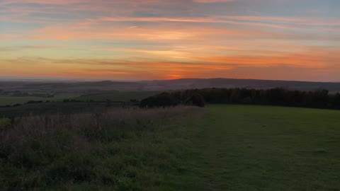 Beautiful sunset and moon at the same time