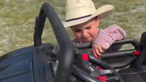 Who Needs a Timeline Cleanse? Adorable Boy Drives Trailer Like a Rancher