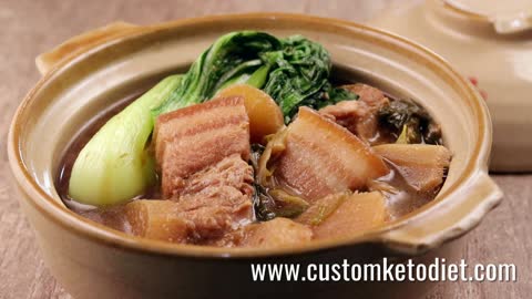 Keto Doenjang Braised Pork Belly - Recipe and Nutritional Information in the Description #ketodiet