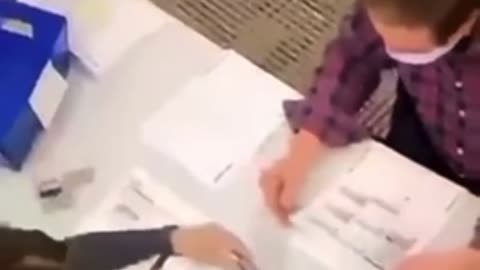 Election Worker Filling Out Ballots - Not Redoing Messed Up Ballots
