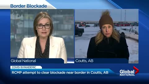 Trucker convoy: RCMP begin taking action on truck blockade near Alberta-Montana border