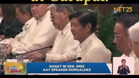 Imee Marcos accuses as ambitious, power greedy House Speaker Romualdez putting her brother Pres. Bong-Bong Marcos in bad light