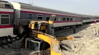 Deadly collision derails train in Iran