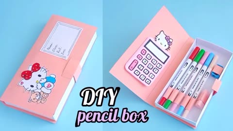 Paper pencil box. Easy way to make pencil box