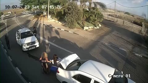 Israel-Hamas war CCTV catches two women caught in a shootout Oct 12 2023