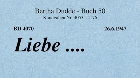 BD 4070 - LIEBE ....