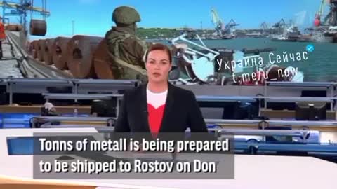 THE MC OF THE FEDERAL TV “CHANNEL ONE” ANDREEVA, WITHOUT BLUSHING, TELLS HOW THE INVADERS ARE OFFICIALLY STEALING UKRAINIAN METAL FROM THE PORT IN MARIUPOL