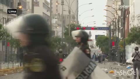 State of Total Mayhem on the Streets of Peruvian Capital, Peru.