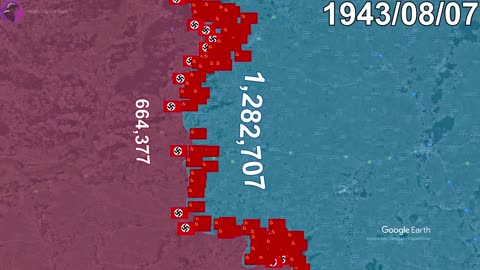 Battle of Kursk in 30 seconds using Google Earth