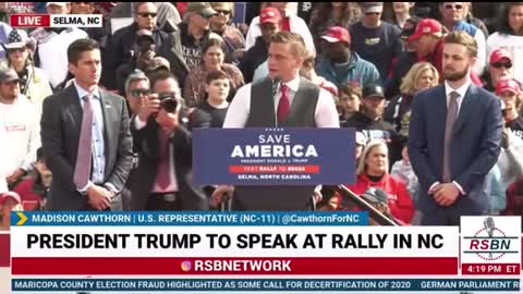 EPIC! Popular MAGA Rep. Madison Cawthorn STANDS UP from Wheelchair at Selma, NC Trump Rally