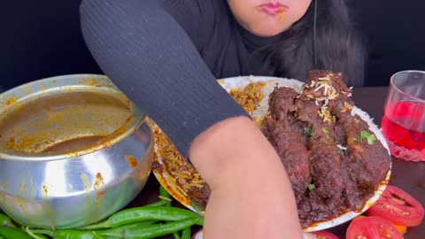 ASMR EATING SPICY MUTTON CURRY, FOOD EATING VIDEOS