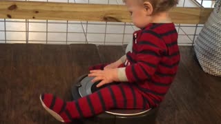 Toddler Loves Riding Roomba
