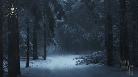 Blue Winter Forest Snowy Night Loop