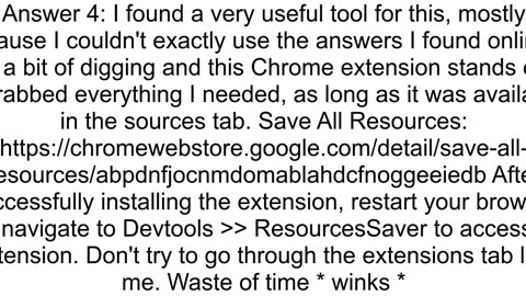 How do you save an entire folder from Google Chrome39s Developer Tools39 Sources tab