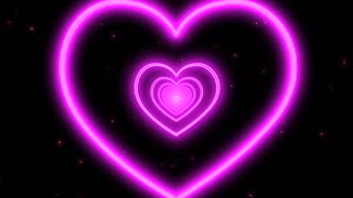 112. Heart Tunnel💗Pink Heart Background Neon Heart Background Video