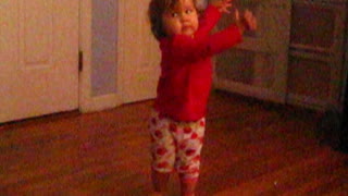 Funny toddler dances to music