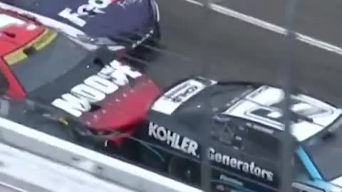 Listen to the radios as Ross Chastain intentionally floored it into the wall.