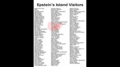 JEFFREY EPSTEIN IS ALIVE AND HERE'S THE EPSTEIN ISLAND PARTIAL LIST OF VISITORS