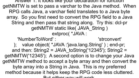 Call java method from RPGLE as400